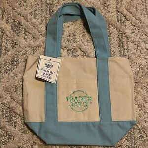 Trader Joe's Mini Pastel Canvas Tote Bag